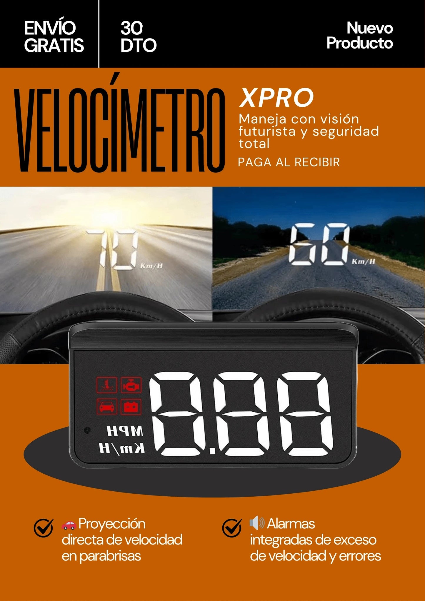 Velocímetro XPRO con Función  HUD 30% DTO + Envío Gratis