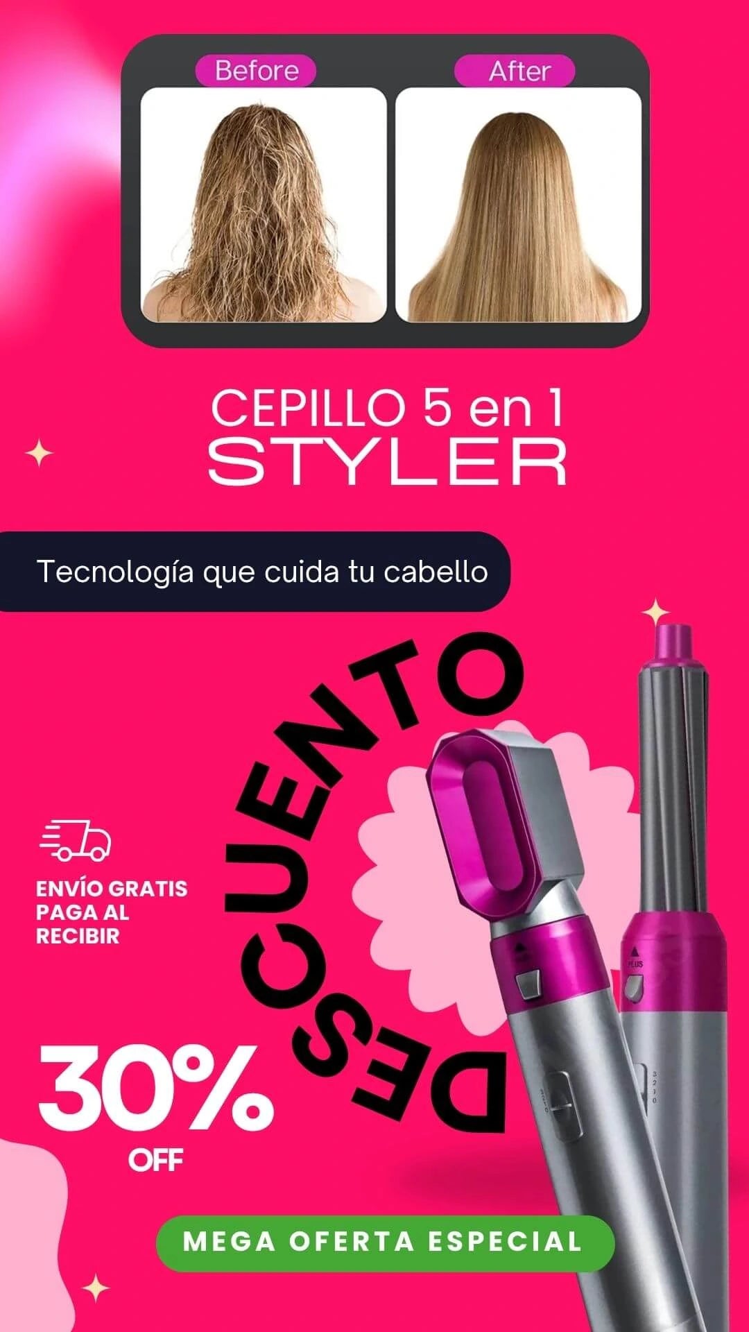 Volumiss™ 5 en 1 💖😍 – Cepillo Estilo Dyson 💨❤️