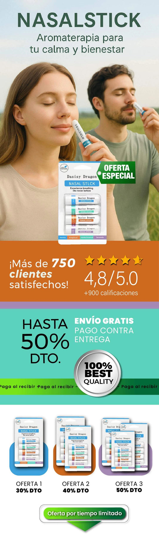 Aromaterapia Nasal Stick, ¡relájate, concéntrate, respira! 🍃